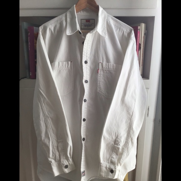 levi's red denim shirt